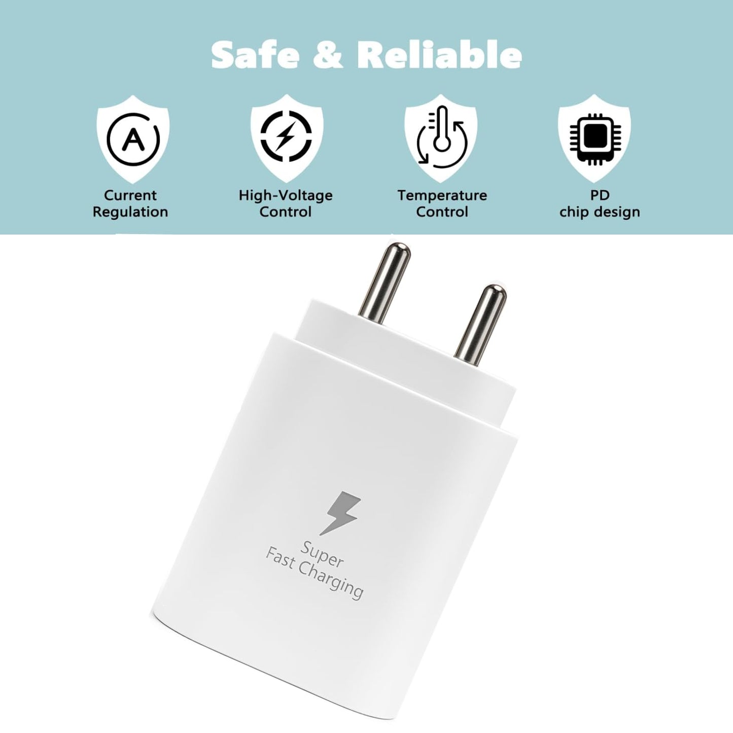 25W Type-C Fast Charger Adapter Compatible with Samsung Galaxy